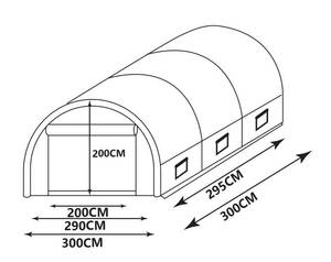 Foliengewächshaus IPOMEA Tiefe: 300 cm