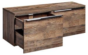 Waschtischunterschrank 120cm Vintage Oak Braun - Holzwerkstoff - 120 x 49 x 46 cm