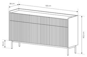 Sideboard LIWELO Grau - Holzwerkstoff - 153 x 83 x 38 cm