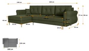 Ecksofa HERMES-L Dunkelgrün - Grün