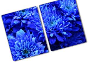 Schneidebrett Blaue Aster Blau - Glas - 52 x 1 x 40 cm