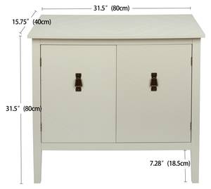 wohnzimmer M1651 Weiß - Holzwerkstoff - 80 x 40 x 80 cm