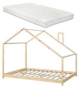 Lit cabane Siuntio avec matelas 126 x 160 cm