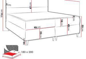 Boxspringbett Flo Nachtblau - Breite: 185 cm