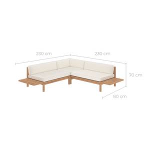 Canapé de jardin Nadila Marron - Bois massif - 230 x 70 x 80 cm