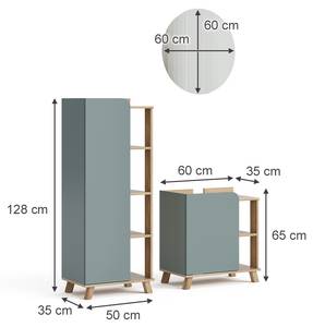 Badmöbel-Set Karen 47297 Blaugrau - Eiche Sonoma Dekor