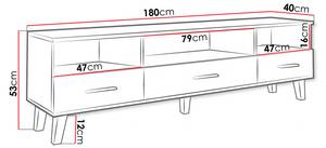 TV-Lowboard Lotta 180 Weiß