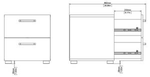 Table de chevet Dallas Marron - En partie en bois massif - 40 x 43 x 41 cm