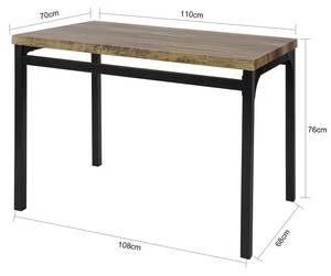 Table salle à manger OGT28-N Marron - Bois manufacturé - 66 x 10 x 119 cm
