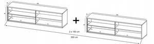 Tv-Lowboard APOLLO2 Eiche Wotan Dekor - Weiß