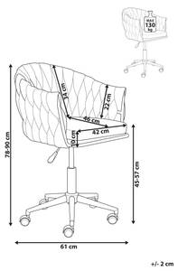 Chaise de bureau MILAN Rose foncé - Textile - 61 x 78 x 58 cm