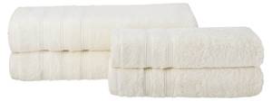 2x Duschtuch + 2x Handtuch aus Bambus Beige - Textil - 70 x 1 x 140 cm