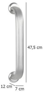 Haltegriff für Behinderte SECURA PREMIUM Silber - Metall - 12 x 7 x 48 cm