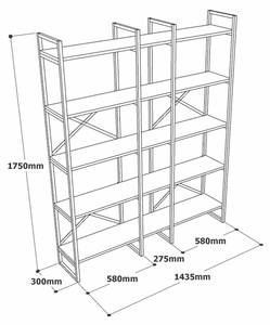 Bücherregal Dain Braun - Holzwerkstoff - 30 x 175 x 144 cm