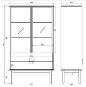 Vitrine STOON Weiß - Holzwerkstoff - 86 x 150 x 41 cm