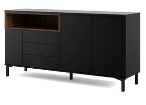 Schrank Rosa Schwarz - Holz teilmassiv - 176 x 90 x 48 cm