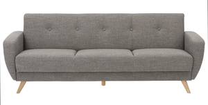 Jerry Sofa 3-Sitzer mit Bettfunktion Grau - Textil - Holz teilmassiv - 230 x 85 x 82 cm
