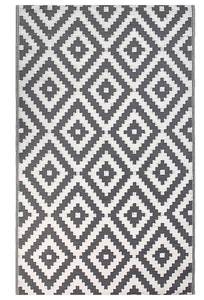 Tapis d'extérieur HAPUR Gris - Blanc