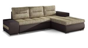 Ecksofa OVIATO Beige - Braun - Ecke davorstehend rechts