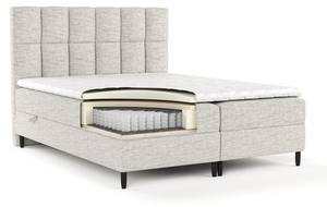 Premium Boxspringbett Anabelle Grau - Breite: 140 cm