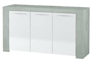 Buffet haut Bellevue Béton et Blanc Gris