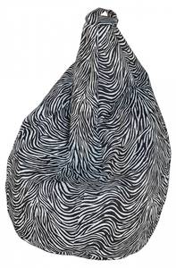 Sitzsack mit "Zebra"-Muster Naturfaser - 80 x 120 x 80 cm