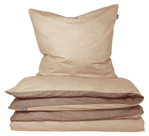 Wende-Bettwäscheset Feinbiber Doubleface Beige - 155 x 220 cm