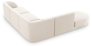 Ecksofa MILEY 6 Sitzplätze Hochglanz Beige