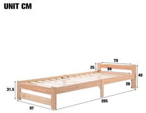 Futonbett RUI AGC2 Braun - Massivholz - Holzart/Dekor - 79 x 49 x 205 cm