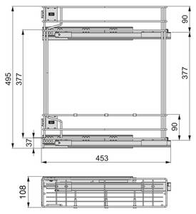 Flaschenregal  Supra Grau - Metall - 46 x 54 x 18 cm