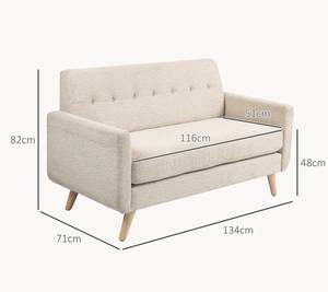 2 Sitzer Sofa 839-958V01BG Beige - Textil - 71 x 82 x 134 cm