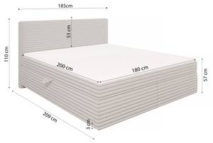 Boxspringbett Maya mit Bettkästen Hellgrau - Breite: 185 cm