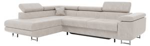 Ecksofa Carl L-Form Links Beige - Ecke davorstehend links - Longchair davorstehend links - Ottomane davorstehend links - Schlaffunktion davorstehend rechts