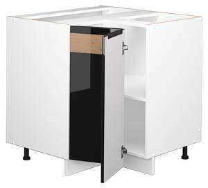 Eckschrank Fame-Line 45858 Hochglanz Schwarz - Weiß - Tiefe: 60 cm