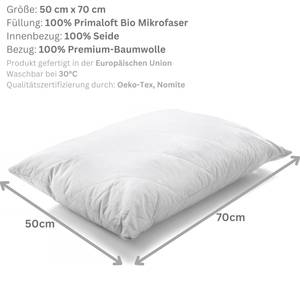 Kissen LUXURY SILK BEDDING, Seide Weiß - Textil - 50 x 18 x 70 cm