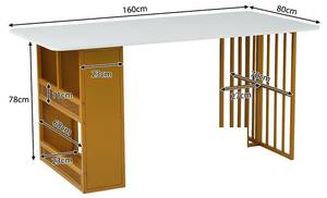 Esstisch SHANG AGE11 Weiß - Holzwerkstoff - Massivholz - 80 x 78 x 160 cm