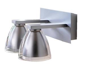 Wandlampe HORIZON Duo klar/Metal Silber - Metall - 24 x 18 x 18 cm