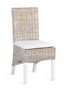 Stuhl mit Kissen Salsa (2er-set) Weiß - Rattan - 47 x 100 x 57 cm