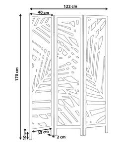 Paravent VERNAGO Braun - Massivholz - 122 x 170 x 2 cm