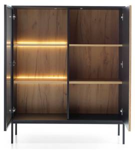 Vitrine TOSENA Schwarz - Holzwerkstoff - 104 x 106 x 39 cm