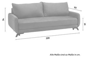 Schlafsofa OLIVER Grau - Massivholz - Textil - 220 x 74 x 93 cm