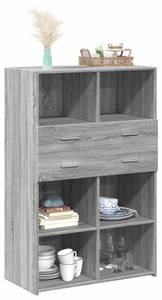 Highboard DE1484 Grau - Holzwerkstoff - 43 x 124 x 80 cm