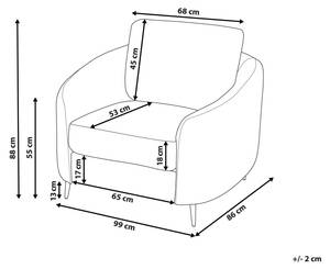 Fauteuil TROSA Doré - Blanc - Fibres naturelles - 100 x 88 x 86 cm