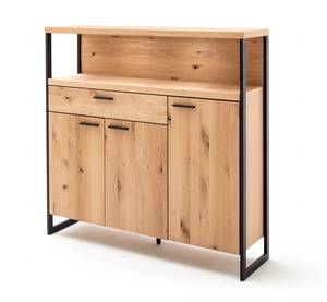 Highboard Silvio 2 mit Beleuchtung Braun - Holzart/Dekor - Holz teilmassiv - 140 x 136 x 38 cm