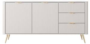 Buffet bas ELONARIA Beige - Bois manufacturé - 38 x 81 x 163 cm