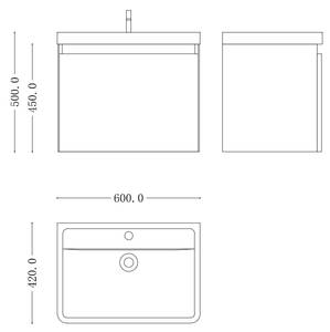 Badmöbel-Set Ancona (2er-Set） Schwarz - 60 x 42 cm