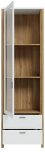 Vitrine Samuel 8 mit LED Grau - Holzwerkstoff - 62 x 202 x 42 cm