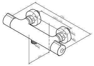 Duschthermostat Gem Silber - Metall - 28 x 7 x 11 cm