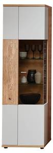 Vitrine Valente 1 Grau - Holzwerkstoff - Holzart/Dekor - 60 x 202 x 38 cm