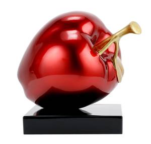 Skulptur Magischer Apfel Gold - Rot - Kunststein - Kunststoff - 18 x 16 x 13 cm